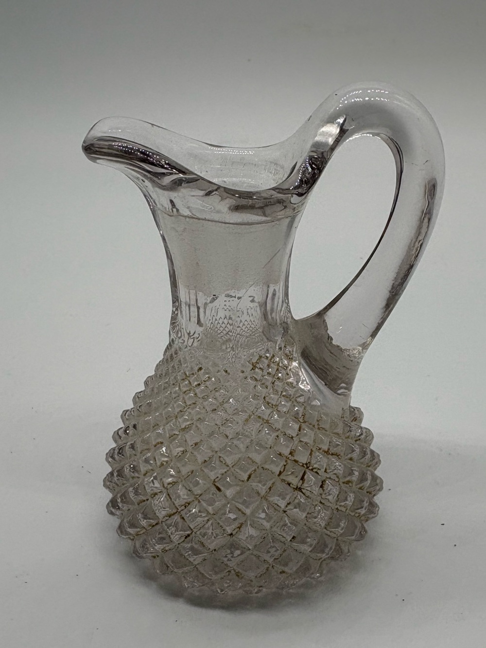 vintage clear glass English hobnail cruet